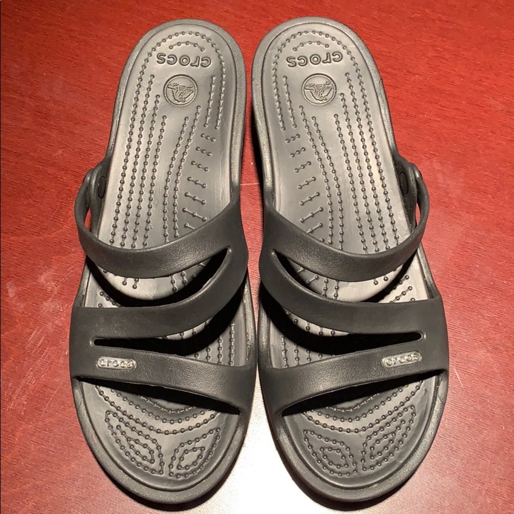 Crocs wedge sandals size 9